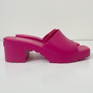 SCHUTZ‎ Women's Mizzy Slip On Chunky Block Heel Sandals Mules Pink 9 Y2K Barbie